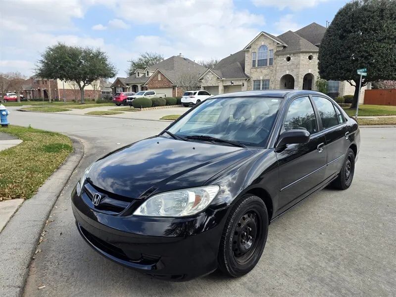 Black 2004 Honda Civic LX front angle near Houston TX